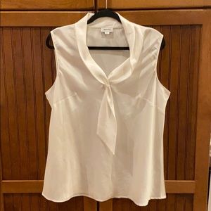 Tahari Arthur Levine White Sleeveless Blouse